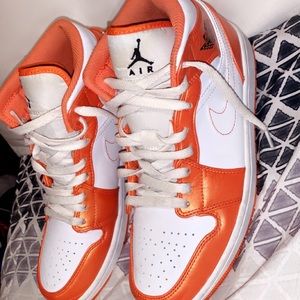 Orange and white Jordan 1s size 8.5